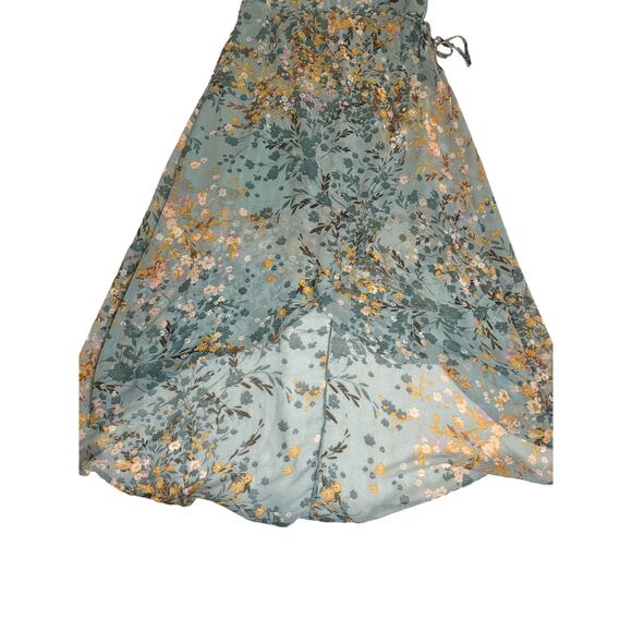 Lily Rose womens teal blue multi color floral, spaghetti strap hi-low dress XXL - Picture 6 of 10